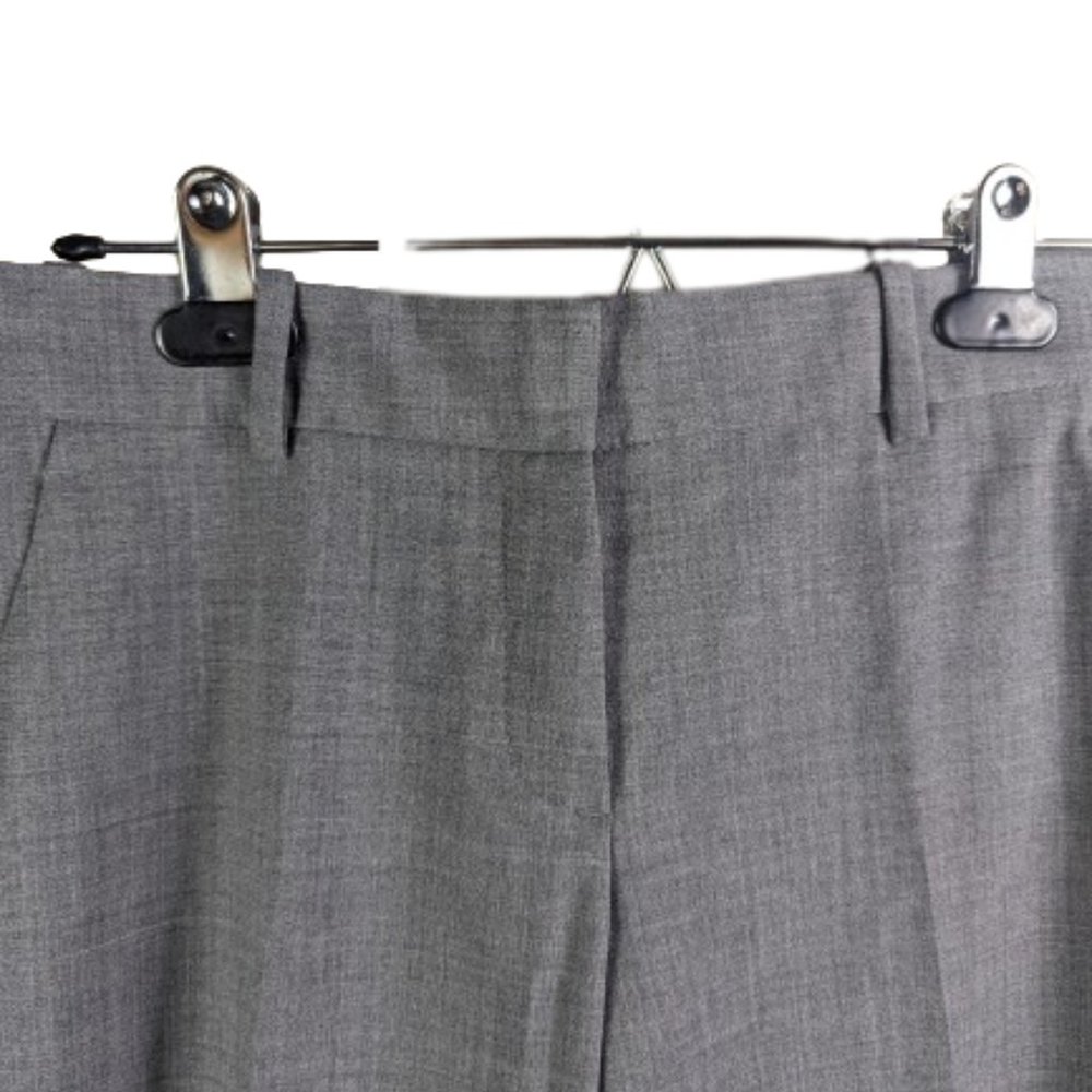 Theory Women's Wool Wide leg Lightweight Grey Dress Pants Size 4 - Picture 3 of 11